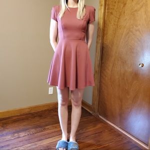 Mauve Short Sleeved Dress